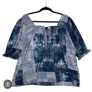 Zac & Rachel Blue Patterned Blouse